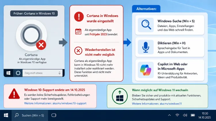 Windows 10: Suchfunktion Cortana wiederherstellen – so geht’s