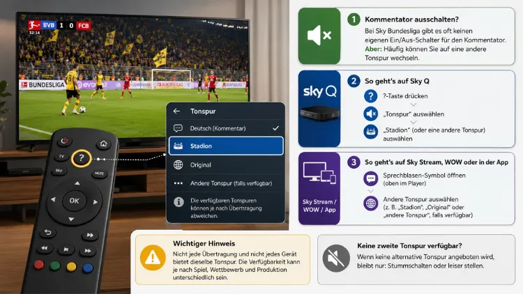 Sky Bundesliga Kommentator ausschalten – geht das?