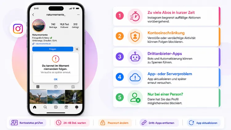Instagram: Kann nicht mehr folgen – woran liegt’s?