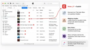 iTunes: Rotes "E" Symbol - was ist die Bedeutung?
