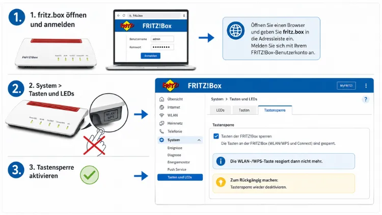 Fritzbox WLAN-Taste deaktivieren: So geht es einfach