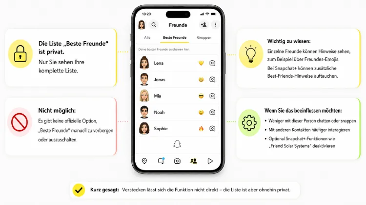 Snapchat „beste Freunde“ verbergen – ist das möglich?