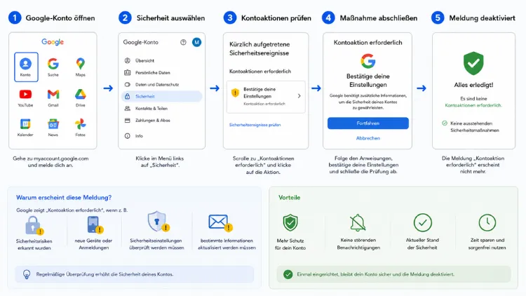 Google-Meldung "Kontoaktion erforderlich" deaktivieren