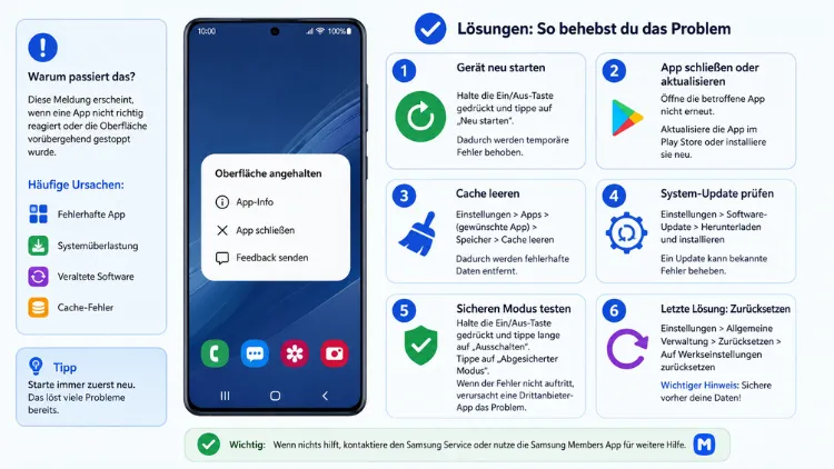Samsung Galaxy: Oberfläche angehalten – Lösung