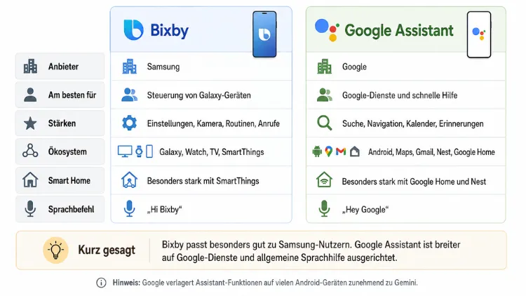 Bixby und Google Assistant – was ist der Unterschied?
