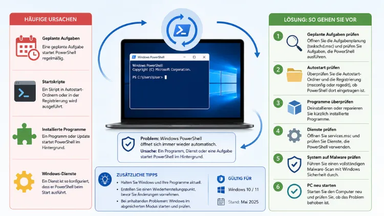Windows PowerShell öffnet sich immer wieder – Lösung