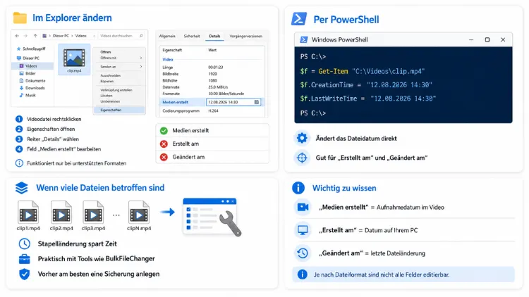 Windows: Datum von Videodateien ändern – so geht’s