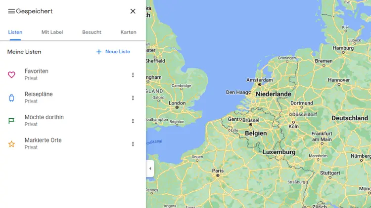 Google Maps gesetzte Markierung über Desktop löschen