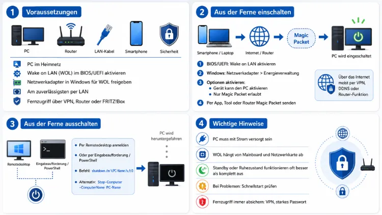 Computer aus der Ferne ein- und ausschalten – so geht’s