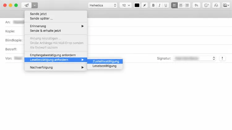 E-Mail-Erstellung in macOS Mail