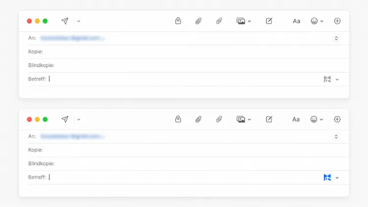 Vergleich der macOS Mail-Fenster