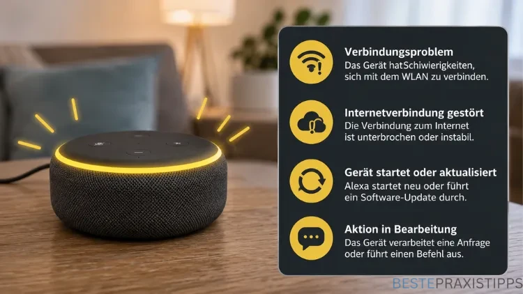 Alexa-Gerät blinkt gelb – gelber Leuchtring Bedeutung