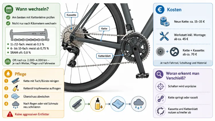 Fahrradkette wechseln – Kosten, Pflege und Häufigkeit