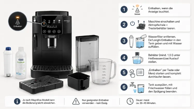 DeLonghi Magnifica entkalken – Anleitung und Tipps
