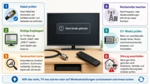 Fernseher findet keine Sender über Kabel – was tun?