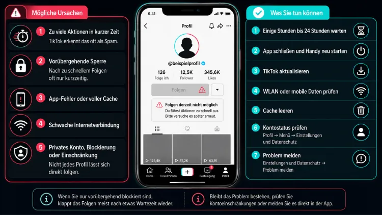 Kann auf TikTok nicht mehr folgen – warum und was tun?