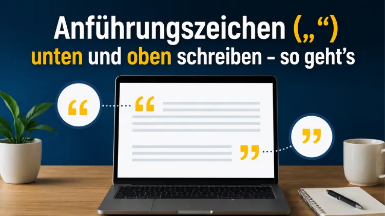 Anführungszeichen („“) unten und oben schreiben – so geht’s