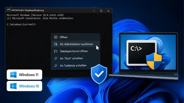 CMD als Administrator ausführen in Windows 11 und 10