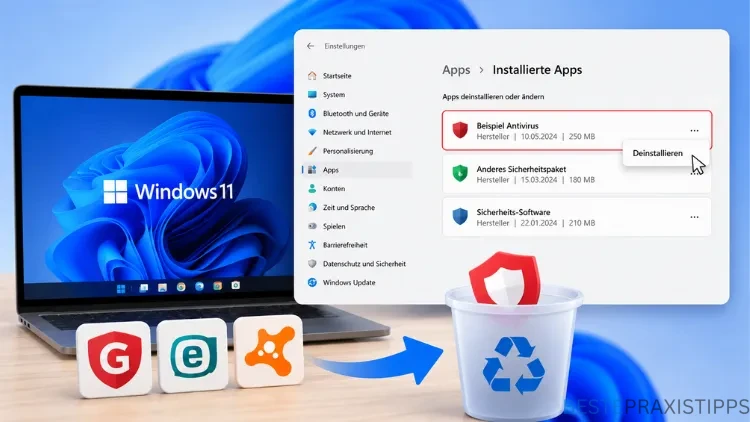 Windows 11/10: Antivirensoftware von Drittanbietern deinstallieren