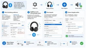 Erneutes Koppeln von Bluetooth-Kopfhörern für Stereo-Klang in Windows 11/10
