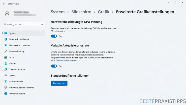 Hardwarebeschleunigte GPU-Planung aktivieren