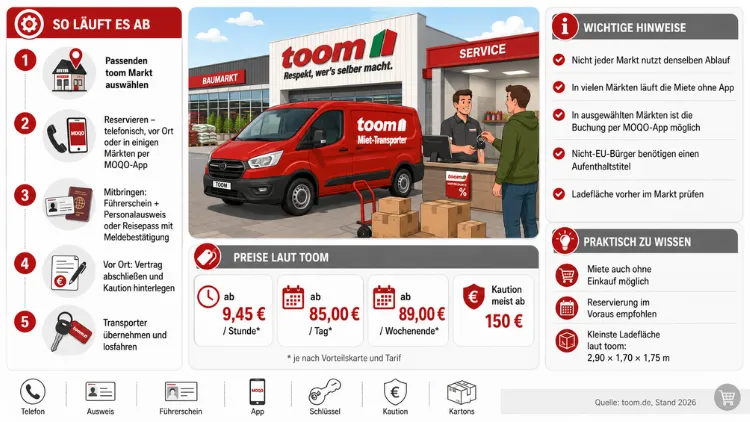 Toom-Transporter mieten: So geht es einfach